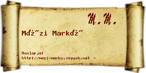 Mázi Markó névjegykártya